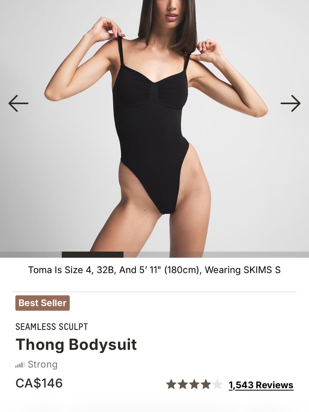 Skims sculpting thong bodysuit